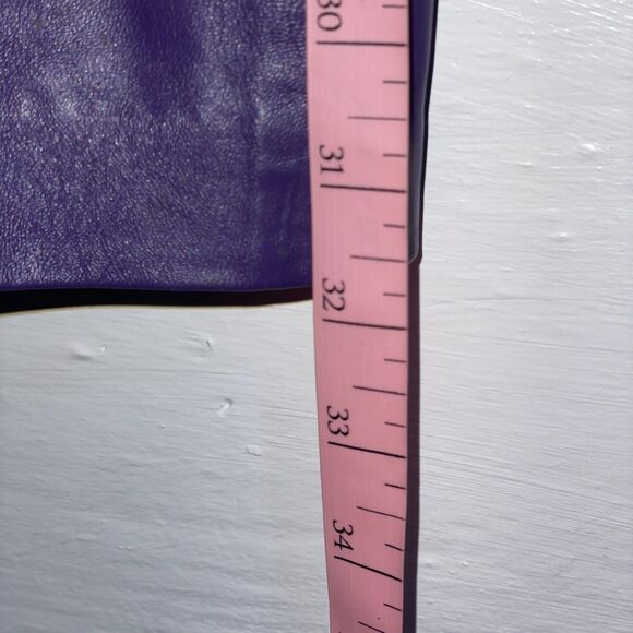 Vintage Purple Leather Pants High Rise Tapered India Bold 80s 90s Size 32 Makart - Picture 12 of 12